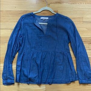 Loft Chambray Peplum